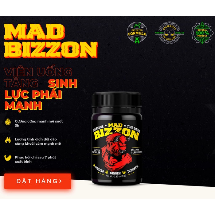 Bổ thận tráng dương Mad Bizzon kéo dài thời gian cải thiện x.u.ấ.t  t.i.n.h sớm kéo dài thời gian qhe [𝐓𝐚̣̆𝐧𝐠 𝐦𝐚́𝐲]