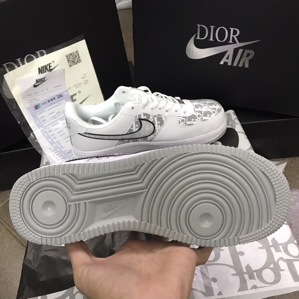 Giày Thể Thao Nam Nữ ,Giày Sneaker AF1 Dior Đế xám Cao Cấp Full Box Bill