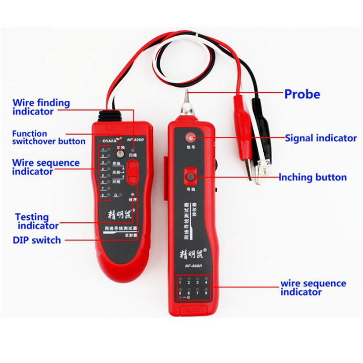 Máy test tín hiệu cáp mạng và điện thoại chính hãng NOYAFA NF-806R