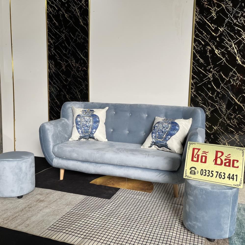 Ảnh thật sofa nỉ khung gỗ tự nhiên nhiều màu sắc tùy chọn -  ghế sôfa kích thước dài 1m8