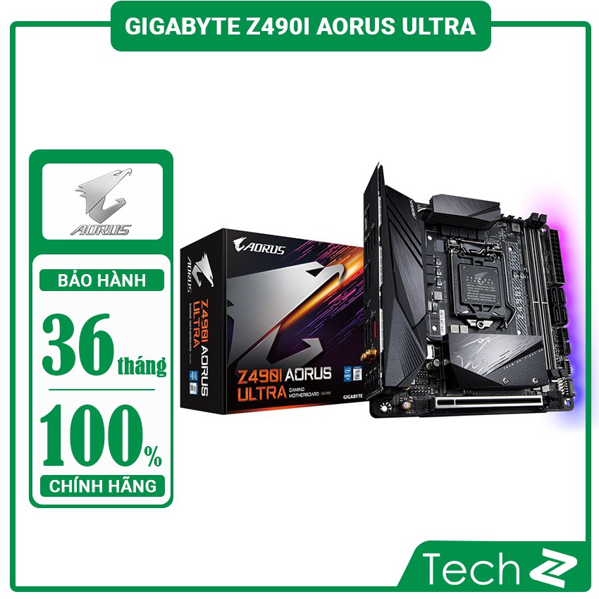 Mainboard GIGABYTE Z490i AORUS ULTRA (Intel Z490, Socket 1200, Mini ITX, 2 khe RAM DDR4)