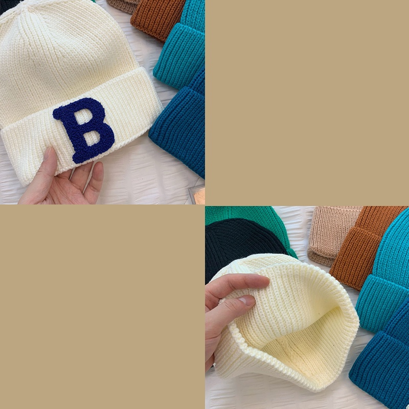 Mũ beanie Thêu Chữ B Phong Cách Hàn Quốc Xinh Xắn Cho Nữ