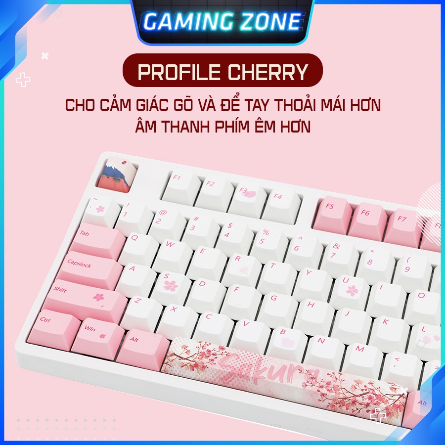 [Mã 252ELSALE hoàn 7% đơn 300K] Keycap bàn phím cơ Sakura Nhật Bản nhựa PBT 110 phím siêu đẹp