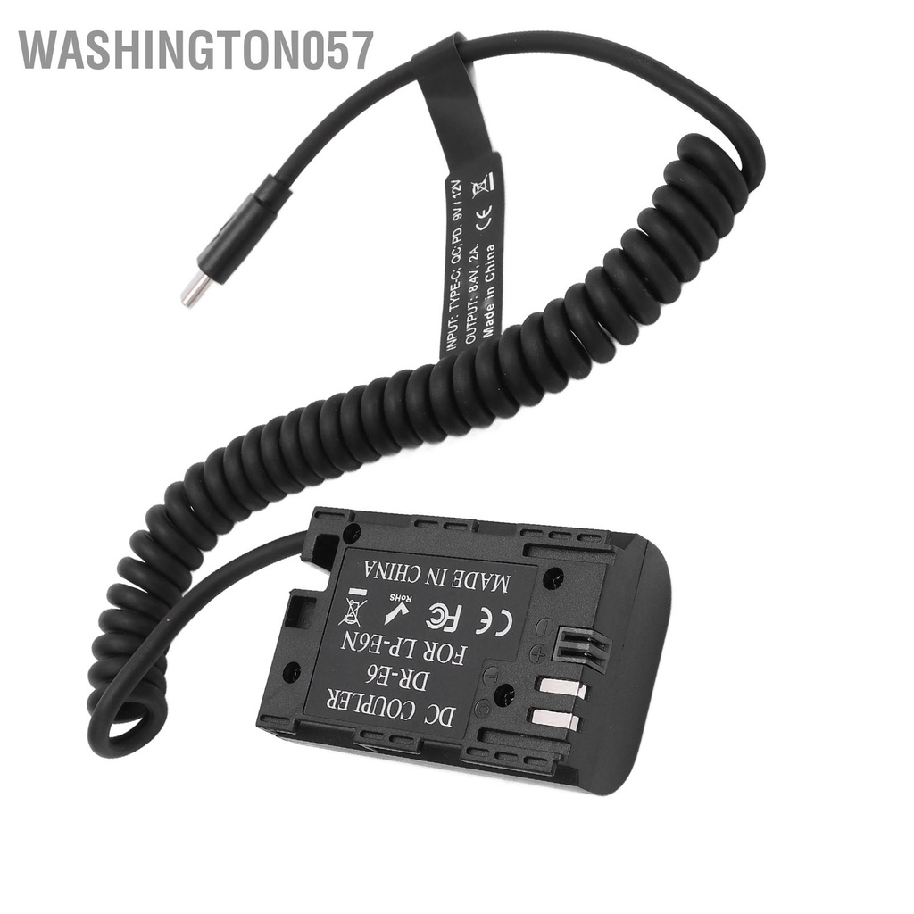 Có thể bán buôn Loại C LP ‑ E6 Pin giả được giải mã đầy đủ Bộ chuyển đổi nguồn DC Coupler cho máy ảnh 5D4 6D2 7D Washington057 Hàng giao ngay