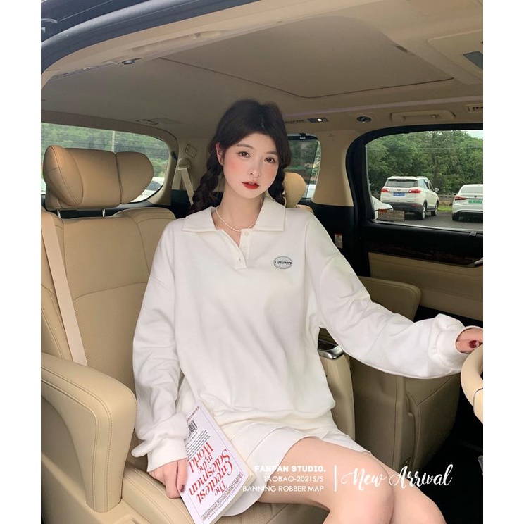 Áo tay dài cổ bẻ/ Chân váy ngắn phong cách Hàn Quốc thời trang mới dành cho nữ