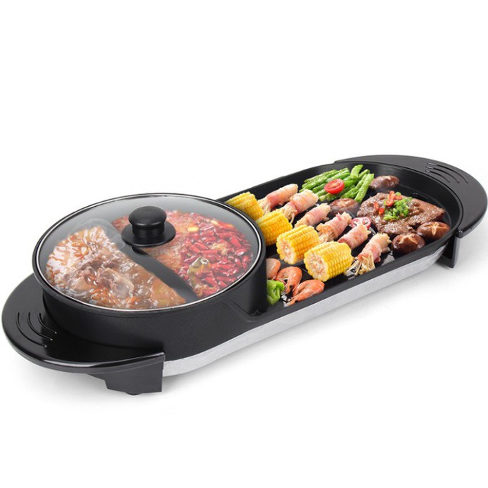 Sản Phẩm Bếp lẩu nướng 2 trong 1 chống dính cao cấp JNS-DKL2 - Nhôm đúc nguyên khối .