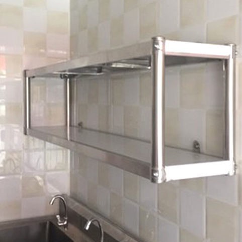 nhà bếp Kệ treo tường 3 tầng giá đỡ bằng thép không gỉ hai để đồ trên tủ lò vi sóng
