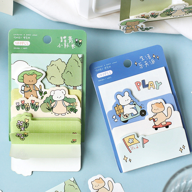 Bộ 100 Giấy Ghi Chú Hình Động Vật Đáng Yêu