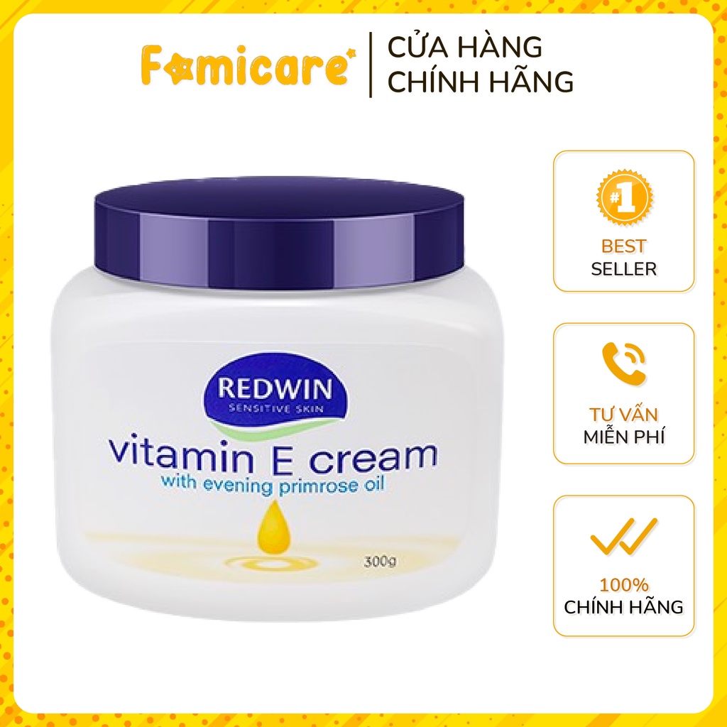 Kem dưỡng da vitamin E Redwin Cream 300gr Kem dưỡng ẩm