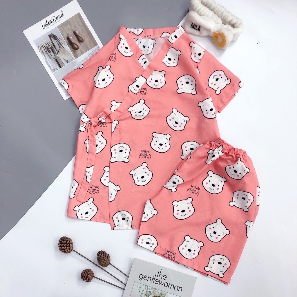 Set Lụa Mặc Nhà Mùa Hè Kimono ⚡ Casper.Store | FREESHIP | ⚡ Bộ mặc nhà nữ chất lụa bóng