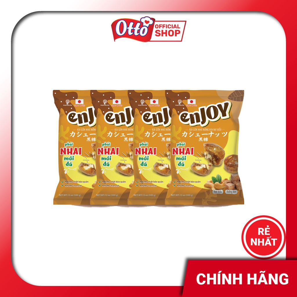 [RẺ VÔ ĐỊCH] CHÍNH HÃNG CHUẨN NHẬT BẢN 4 Gói Kẹo Giòn Nhai Đường Đen Hạt Điều Enjoy 70g