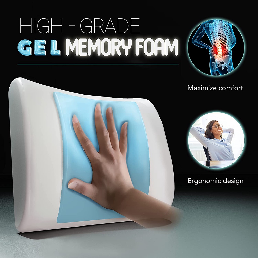 Gối tựa lưng Samsonite Cooling Gel chống đau mỏi lưng khi ngồi lâu