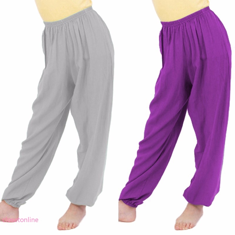 CL❀❀ Unisex Girls Boys Kids Harem Pants Dance Costume Sports Long