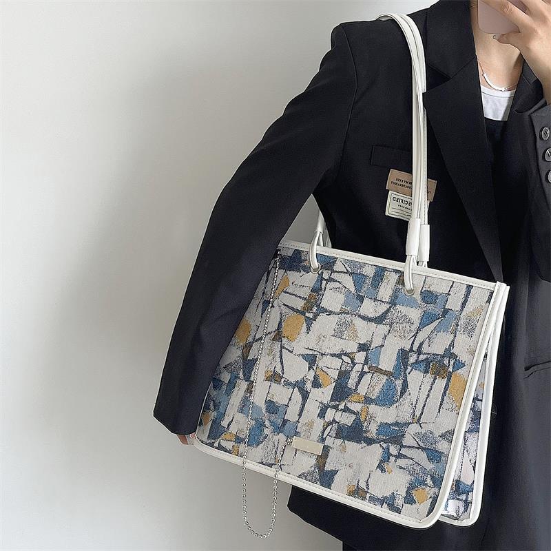 IELGY Túi Đeo Vai Cỡ Lớn In Họa Tiết Tranh Sơn Dầu Thời Trang Chất Lượng Cao Cho Nữ