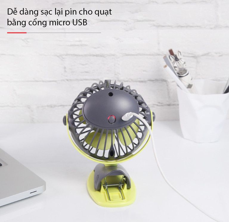 Quạt mini sạc pin siêu mát YooBao F04 Pin 6400mah Đặt để kẹp bàn đa năng- Sản phẩm chính hãng