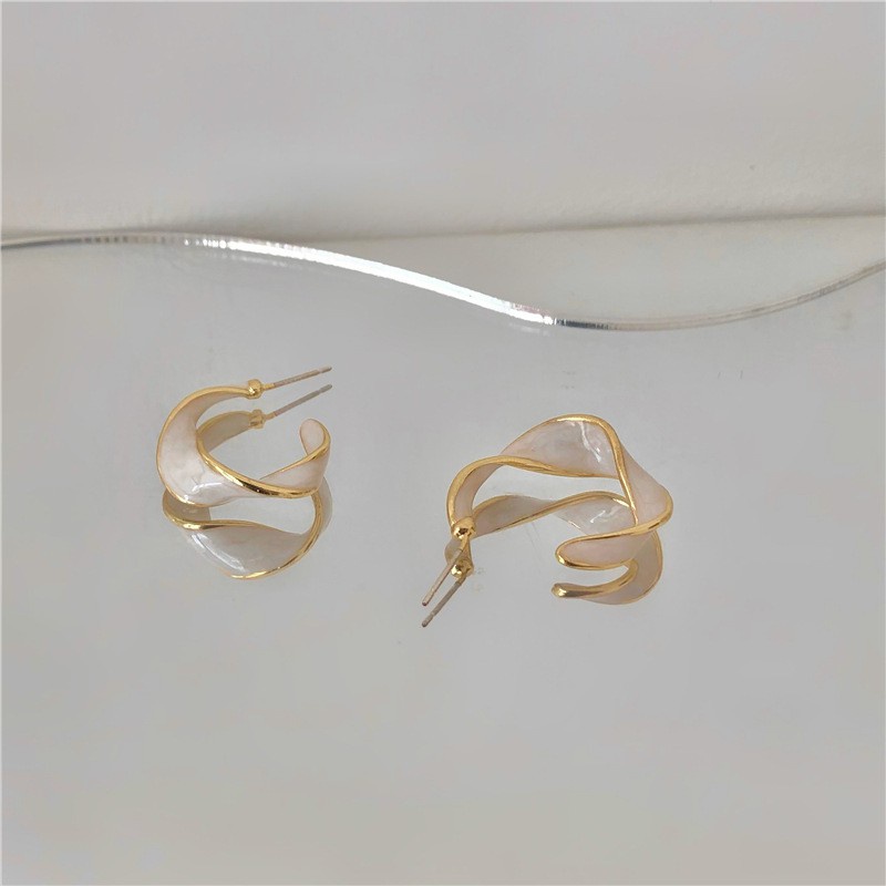 Bông tai mạ bạc 925 hình chữ S phong cách Hàn Quốc thời trang cho nữ F162 2021