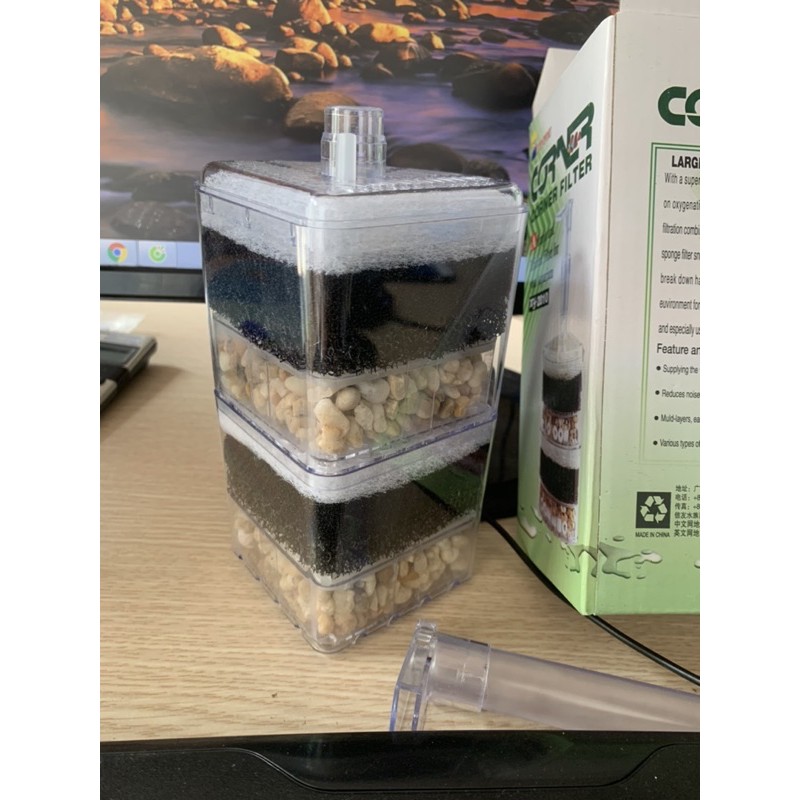 Lọc sủi vi sinh XinYou 2 tầng lọc XY-2010 dùng cho bể cá cảnh