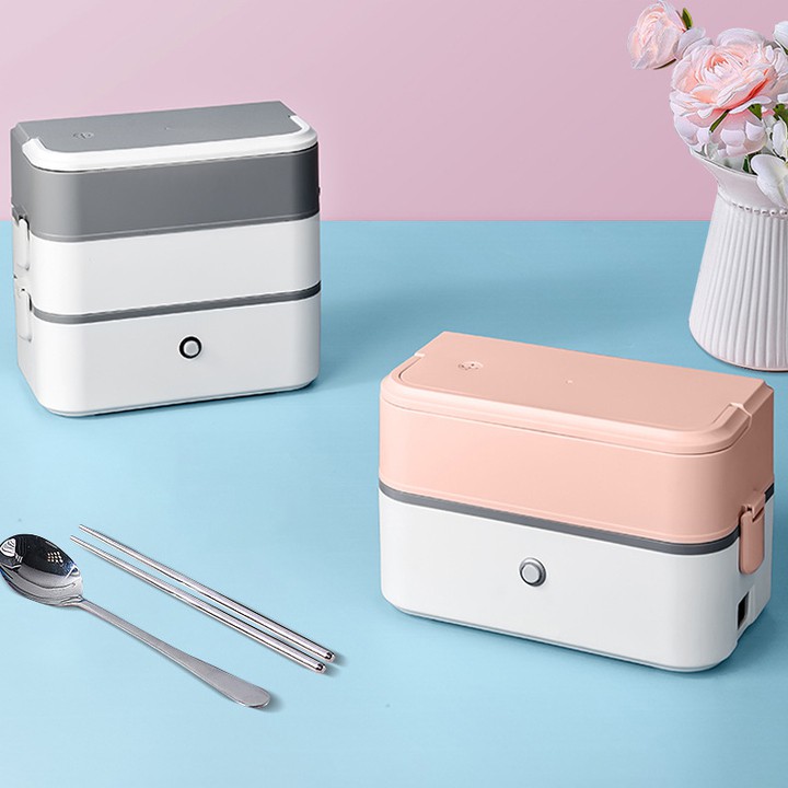 Hộp cơm văn phòng đa năng loại 4 khay hâm nóng và giữ nhiệt thức ăn an toàn, hộp cơm điện 2 tầng, hộp đựng thức ăn | BigBuy360 - bigbuy360.vn