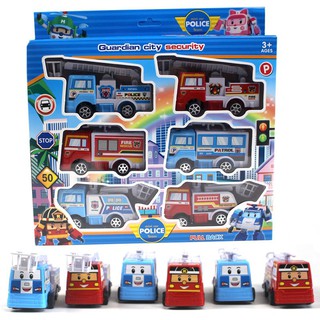 HỘP 6 XE CẢNH SÁT POLICE SECURITY PATROL CỨU HỎA (991-3D) LOẠI TO