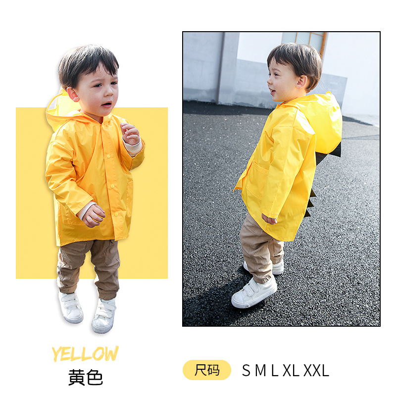 Dễ Thương Áo Mưa Bằng Polyester Chống Thấm Nước Họa Tiết Khủng Long Nhỏ Đáng Yêu Cho Bé