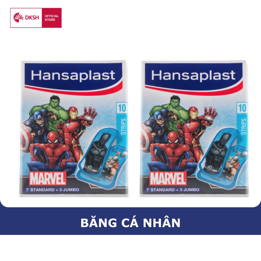 Combo 2 Gói Băng cá nhân Hansaplast Marvel gói 10 miếng, Thương hiệu số 1 của Đức