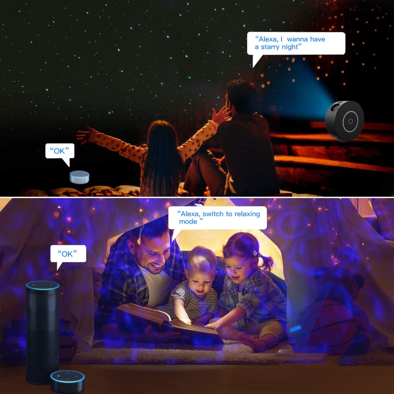 Máy chiếu đèn LED thông minh kết nối wifi không dây hình bầu trời đầy sao nhiều màu sắc