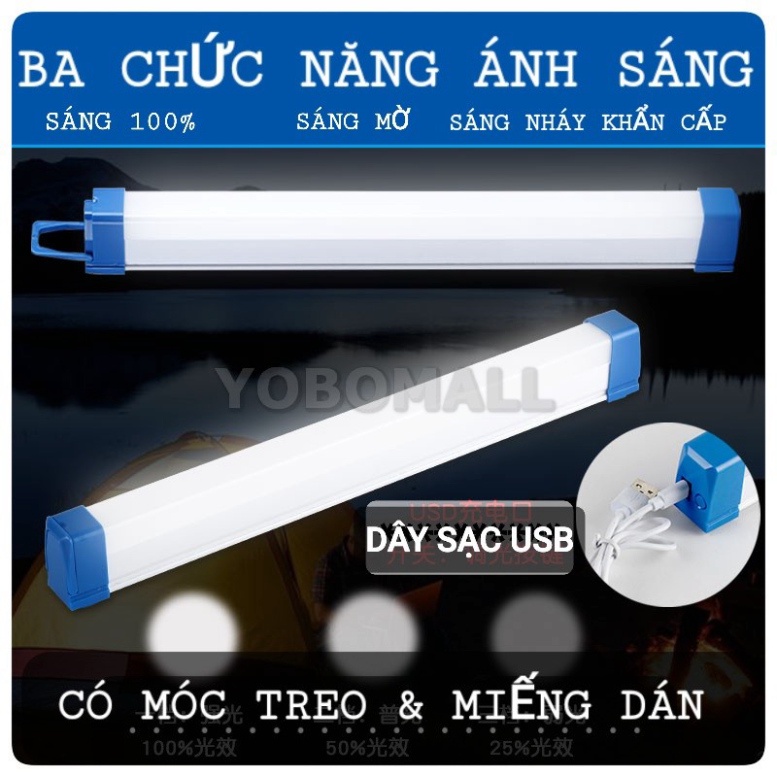 Đèn Siêu Sáng Ống Huỳnh Quang Sạc Tích Điện Đa Năng Trong Nhà,Ngoài Trời,Đêm
