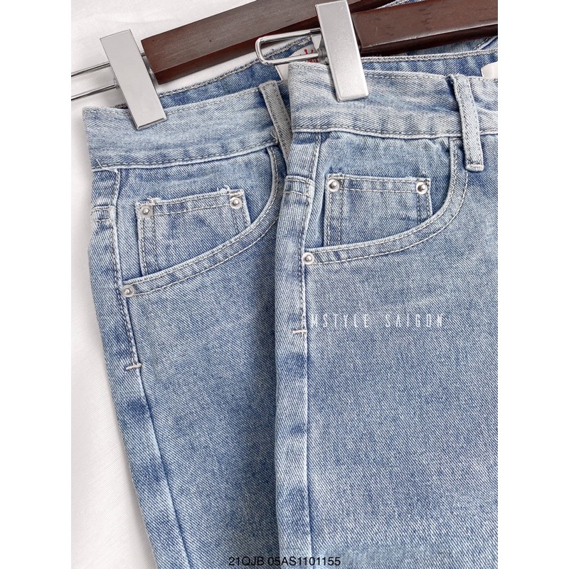 [Mã FATHANG5 giảm 10K đơn 50K] Quần jean baggy nữ ulzzang xước đùi lai thường thời trang FMstyle Saigon 21QJB06AS2101