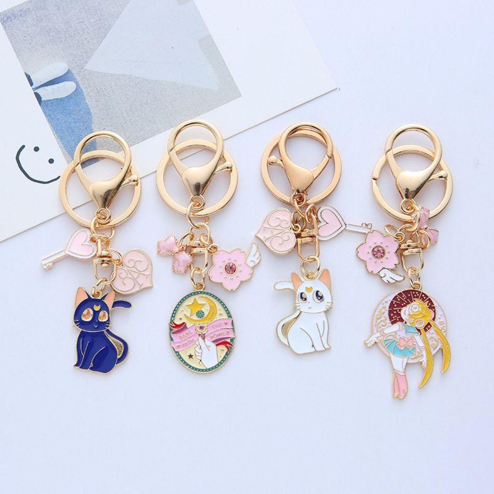 MXGOODS Hoạt Hình Móc Khóa Hình Thủy Thủ Mặt Trăng Xinh Xắn Sáng Tạo