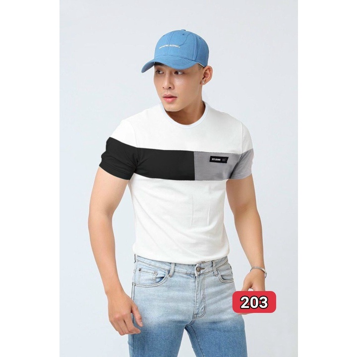 Áo Thun Nam trắng Cổ Tròn in họa tiết Cao Cấp ( nhiều màu) Tay Ngắn, chất cotton mềm mại Lady-Hn Store88 203