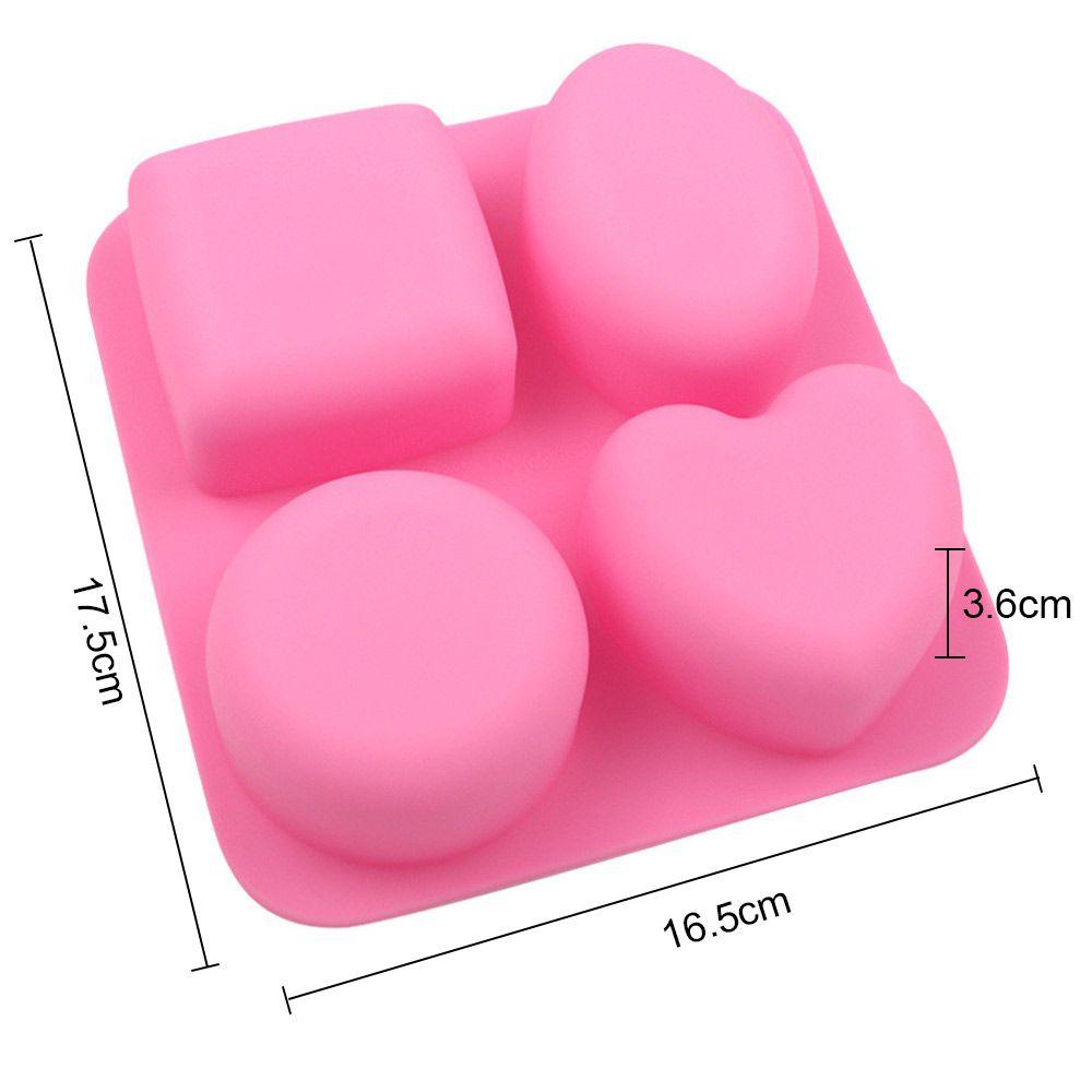 JANE Khuôn Silicone Làm Xà Phòng 3D Hình Trụ / Tròn / Trái Tim / Vuông