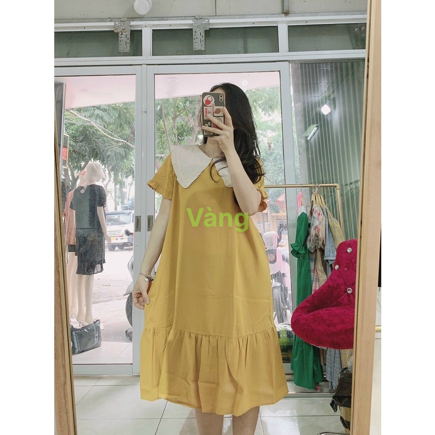 Váy Bầu Mùa Hè Đầm Bầu Thiết Kế Công Sở Cổ Sen Dáng Suông Xòe Xinh Xắn Dể Thương Mã A0013 Lin Store6