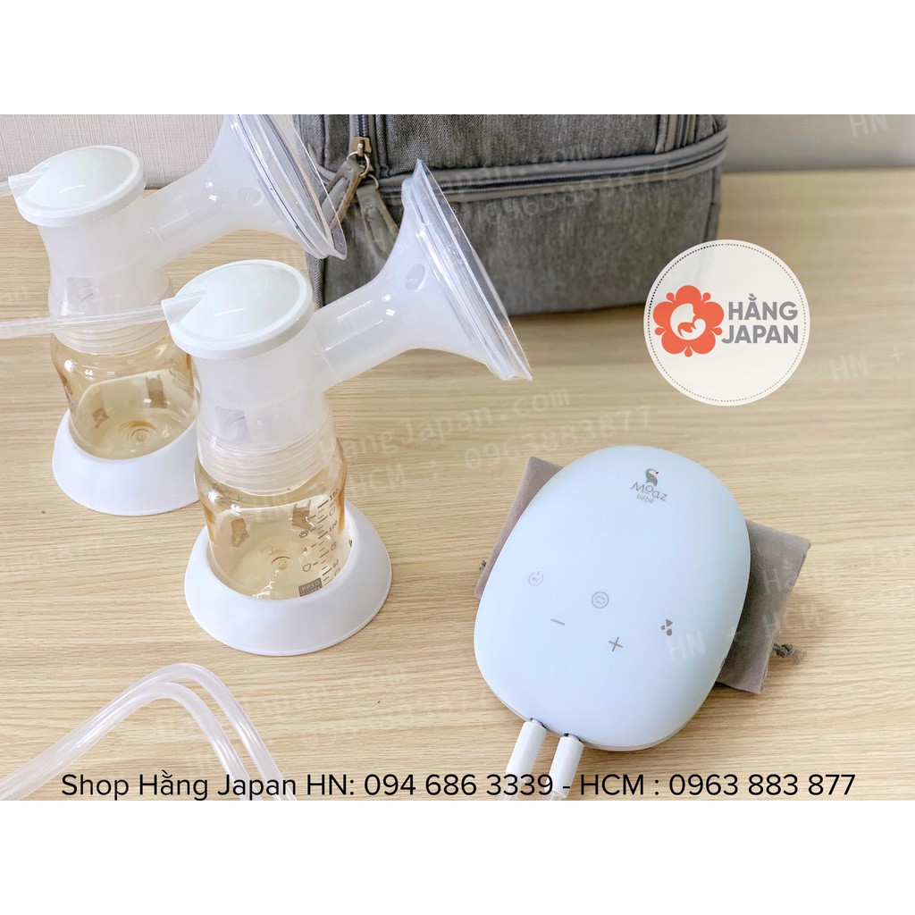 Máy hút sữa điện đôi Moazbebe MB029 hút êm, kiệt sữa, tăng tiết sữa - BH chính hãng 12 tháng