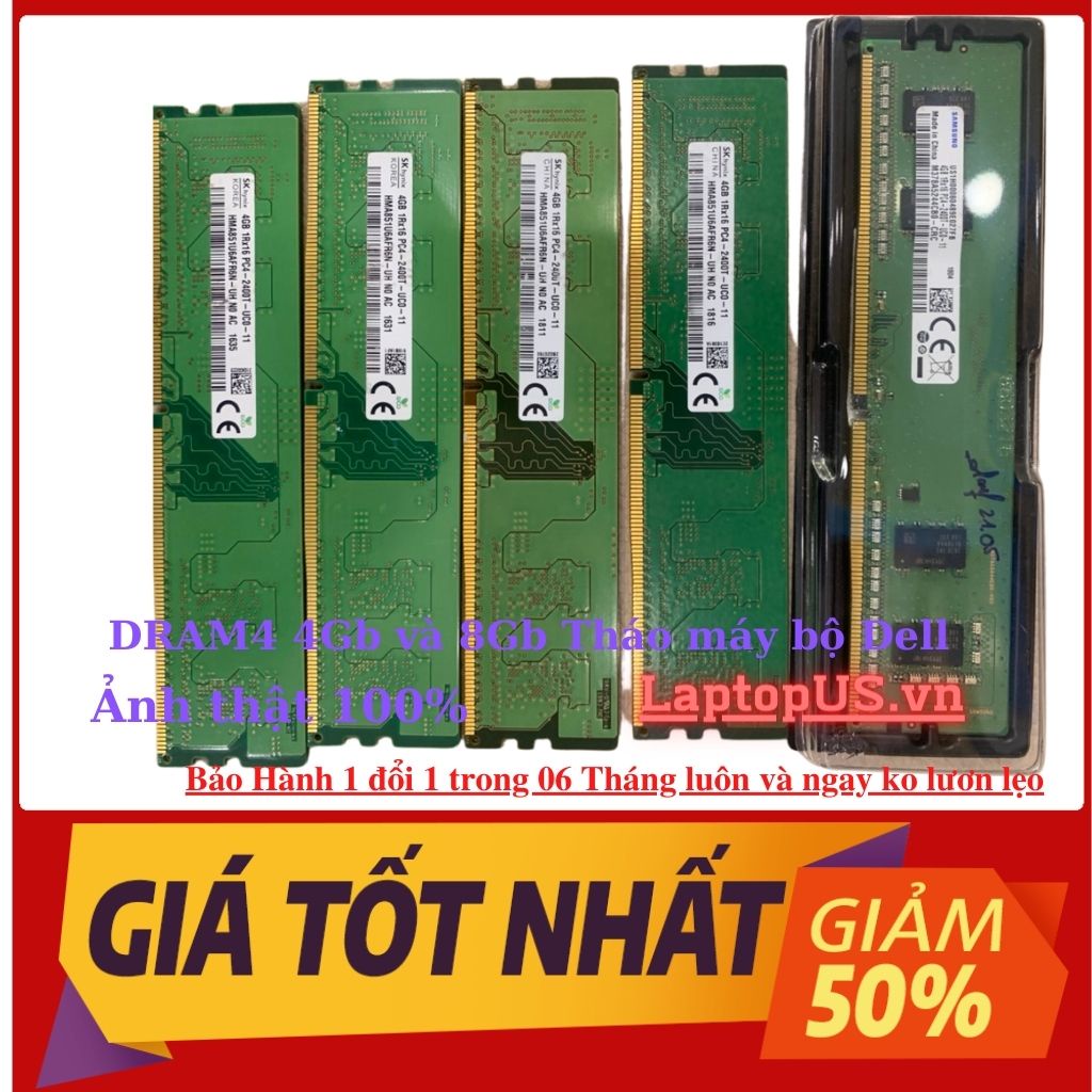 Ram PC DDR4 8Gb 4Gb bus 2400Mhz- ram tháo máy đồng bộ Samsung, và nhiều hãng khác chuẩn Mỹ BH 3 năm