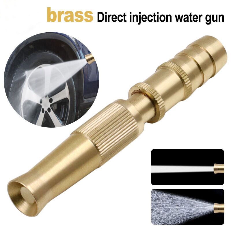 Đầu vòi xịt tăng áp đồng thau tặng kèm cổ dê, tưới cây, rửa xe, vệ sinh nhà cửa tiện lợi KN200B