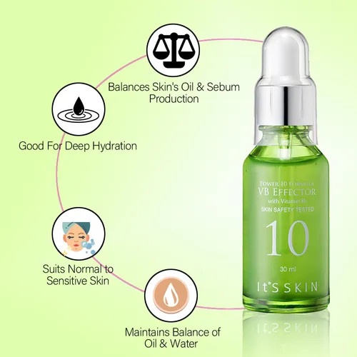 Tinh Chất Loại Bỏ Bã Nhờn Da Mặt It's Skin Power 10 Formula VB Effector 30ml