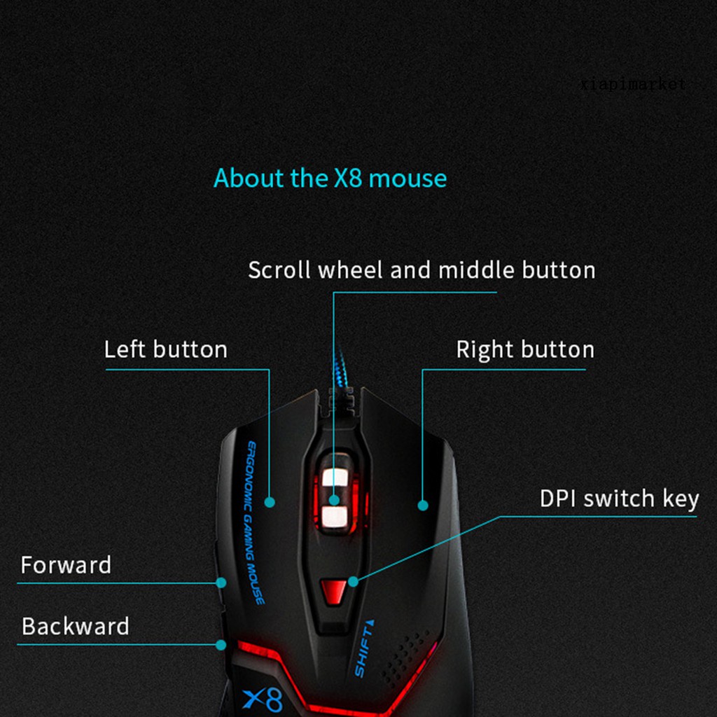 Chuột Máy Tính Imice X8 Có Đèn Led Sáng Tạo