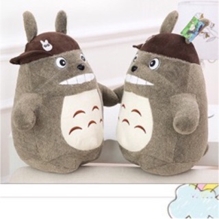 Gấu bông totoro đẹp đội mũ (Thú bông totoro cao cấp béo size 60cm)