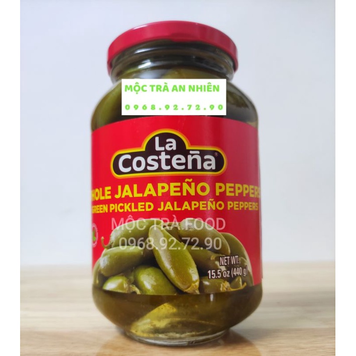 Ớt Xanh Cắt Lát Ngâm Pepper Jalapeno La Costena Mexico Hộp 2.8KG