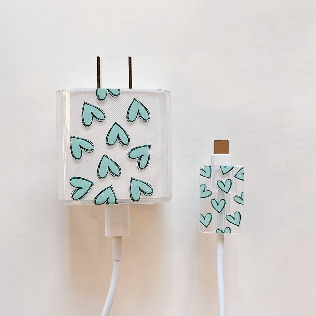 Set 2 vỏ bọc TPU mềm bảo vệ cốc sạc/ cáp dữ liệu USB chống trầy in hình gấu/ doraemon/ starbucks/ trái tim dễ thương
