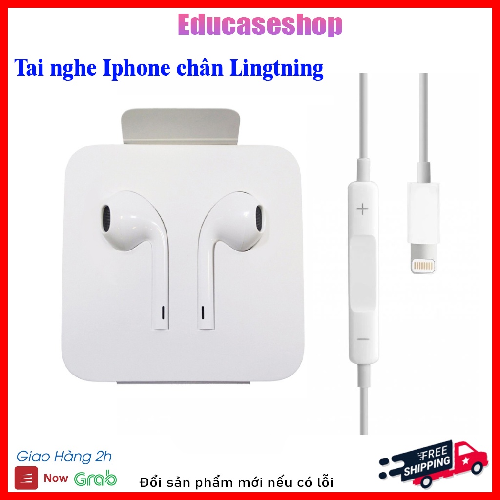 Tai nghe IPHONE chân Lightning - có Mic - Tương thích từ dòng Iphone 7 đến Iphone 12 Pro max, Tai nghe Apple Educaseshop