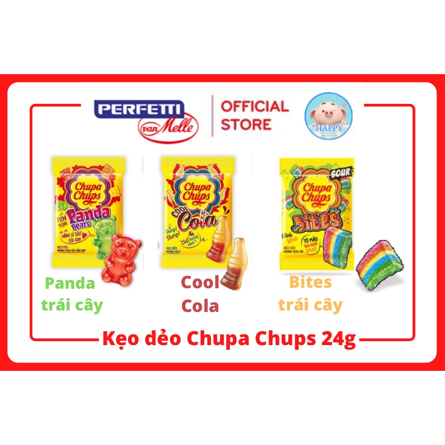 Kẹo dẻo CHUPA CHUPS ® hương trái cây hỗn hợp hình Cola/ Gấu/ Cầu Vồng ngộ nghĩnh gói 24g