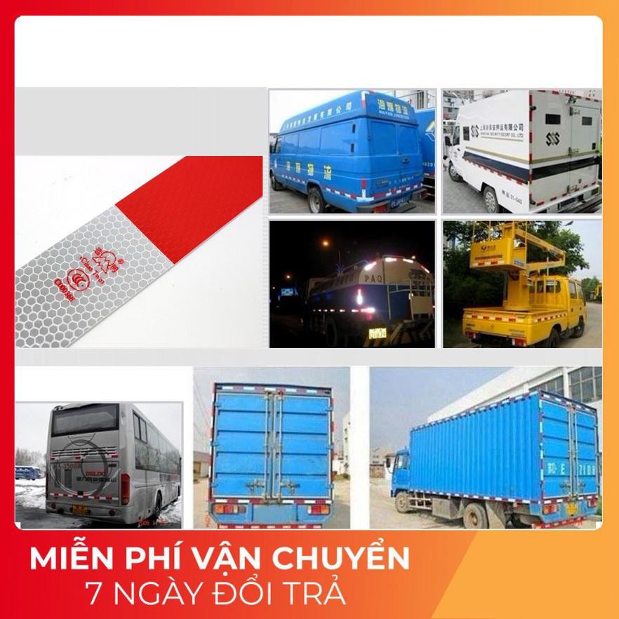 ⚡️GIÁ GỐC⚡️ Miếng Dán Phản Quang_Decal Báo Hiệu_Cảnh Báo Nguy Hiểm Cho Xe Hơi, Xe Tải (Đỏ Trắng)