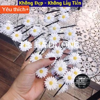 Kẹp tóc hoa cúc hoạ mi siêu cute