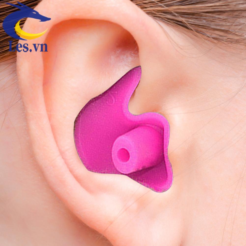 1 Cặp Nút Bịt Tai Bằng Silicone Chống Thấm Nước Tiện Dụng Khi Đi Bơi
