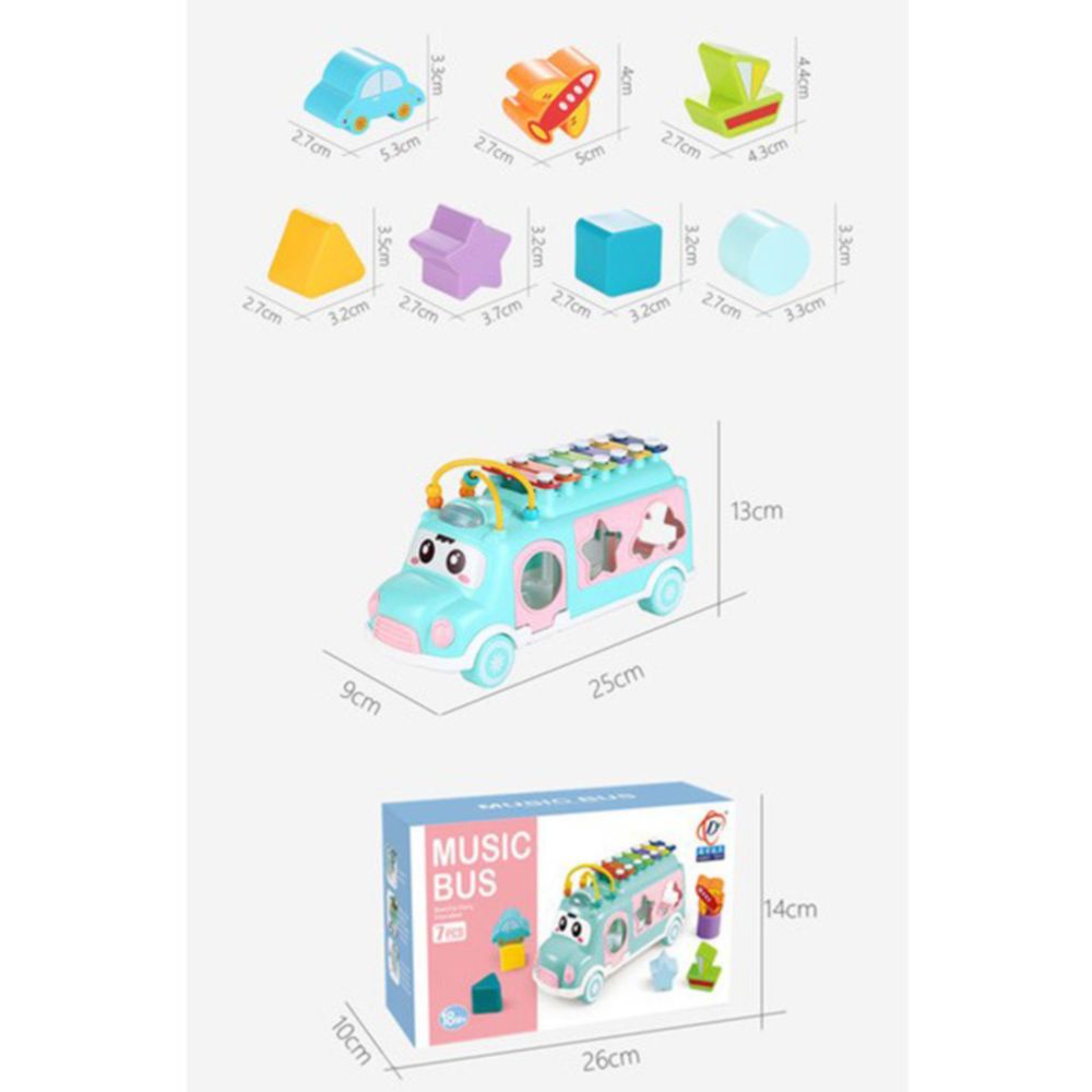 Free Ship  Đồ Chơi Xe Bus Thả Hình Có Đàn Kèm Theo Cho Bé