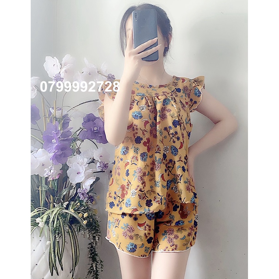 Đồ bộ đùi cánh tiên vải lụa hàn mềm mát đủ màu