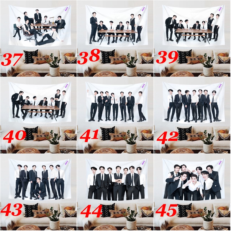 Thảm Treo Tường Trang Trí In Hình BTS Festa Kèm Kẹp Giữ Dành Cho Kỷ Niệm 9 Năm