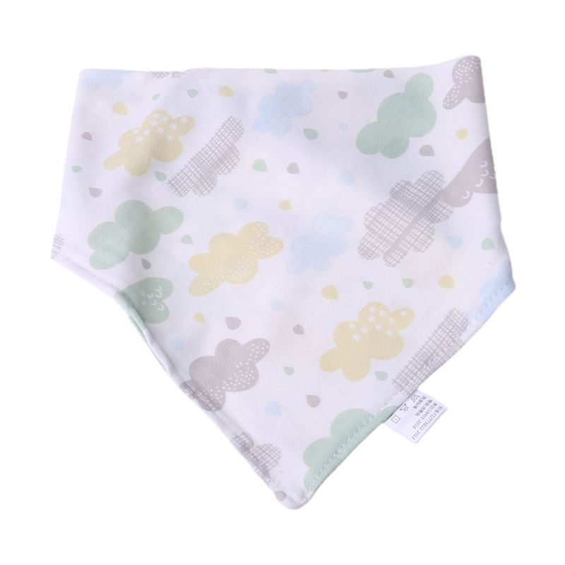 Set 5 yếm thấm nước dãi vải cotton hình tam giác in họa tiết hoạt hình dễ thương cho bé sơ sinh