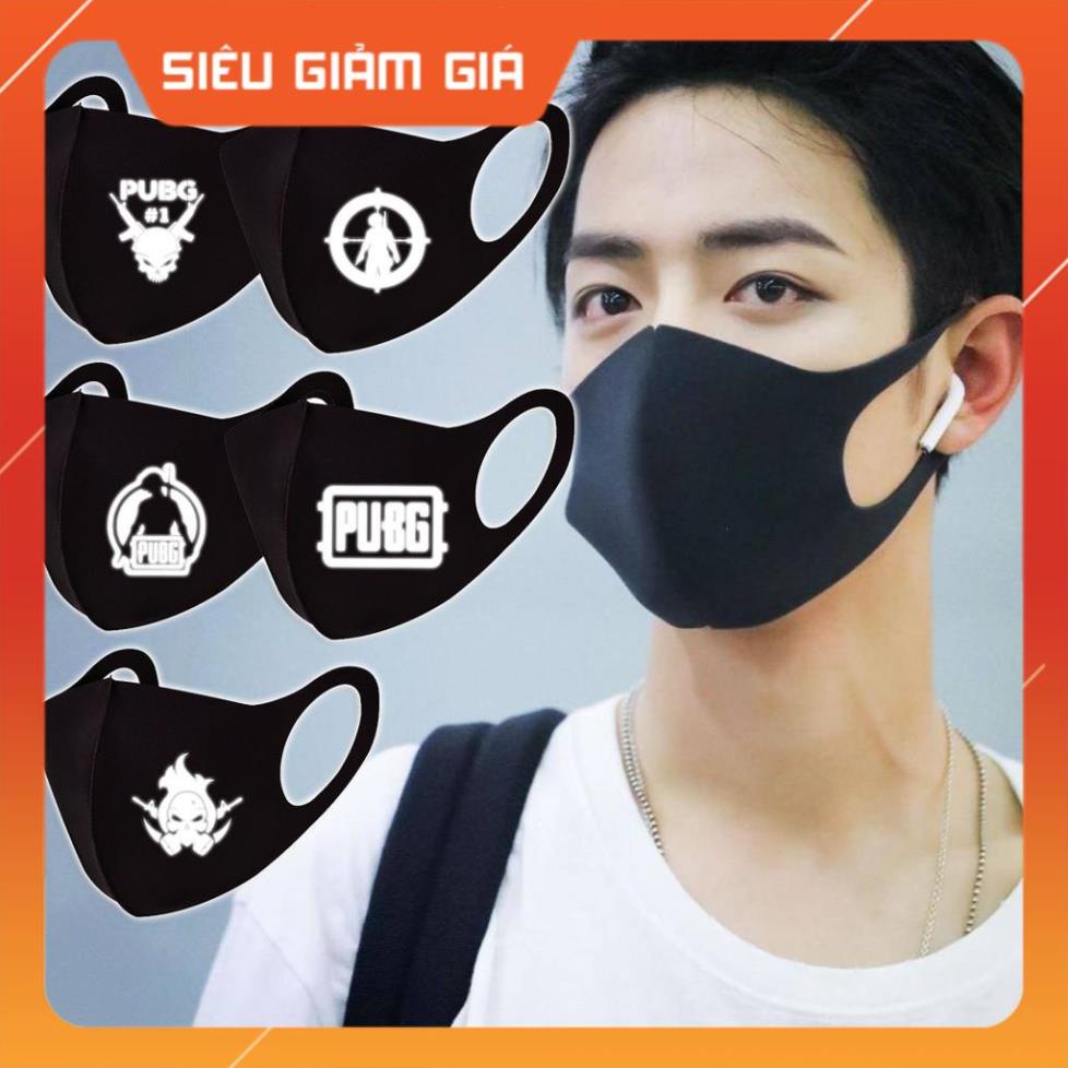 Khẩu trang 3D UMAD unisex game PUBG phản quang vải poly 2 da cao cấp